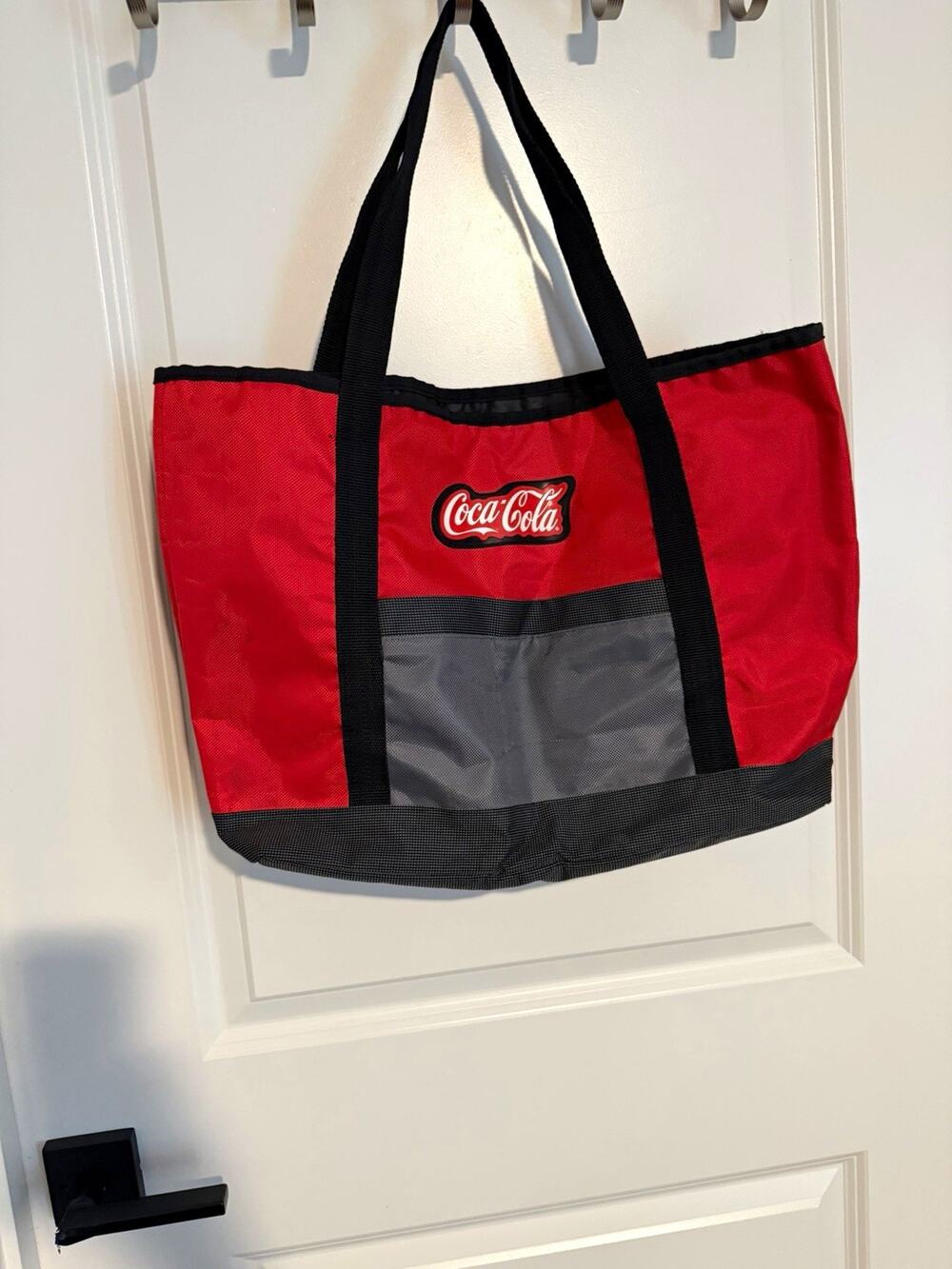 Coca-Cola Soda Advertising Tote Bag - Red Gray Black Colorway